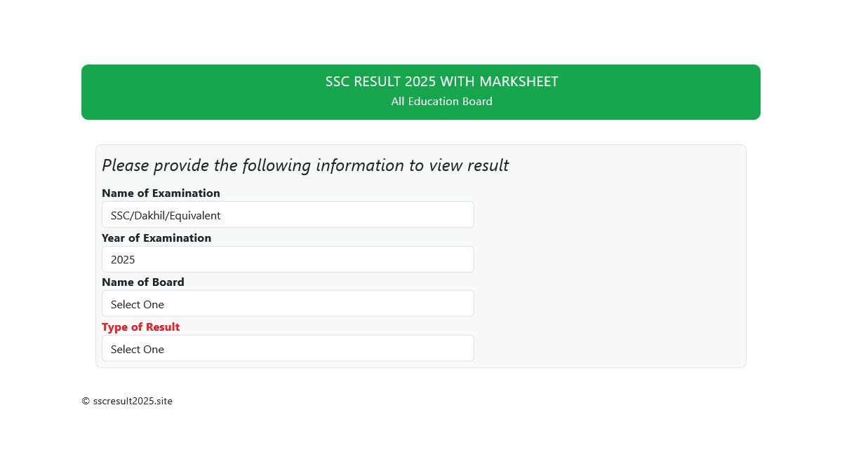 SSC Result 2025